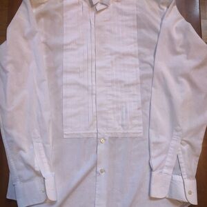 Vintage Men's Classic White Tuxedo Dress Shirt